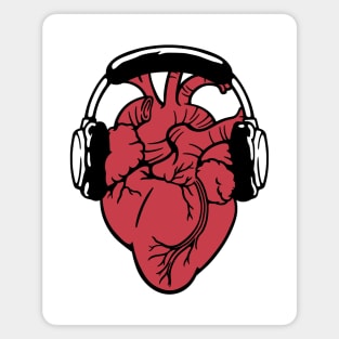 I Love Music Headset Anatomic Heart by Tobe Fonseca Magnet